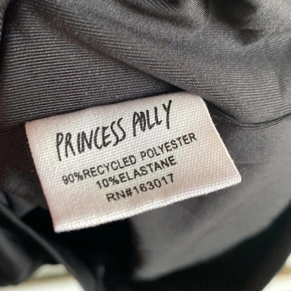 NWOT Princess Polly Long Sleeve Low Cut Fitted Black Mini Dress Size 4 - Picture 7 of 8